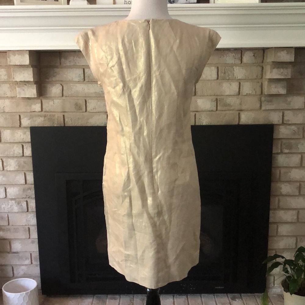 J. Crew Golden Flax Linen Sleeveless Sheath Dress size 00 - Picture 9 of 16